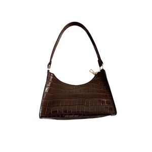 Brown bag with crocodile embossed